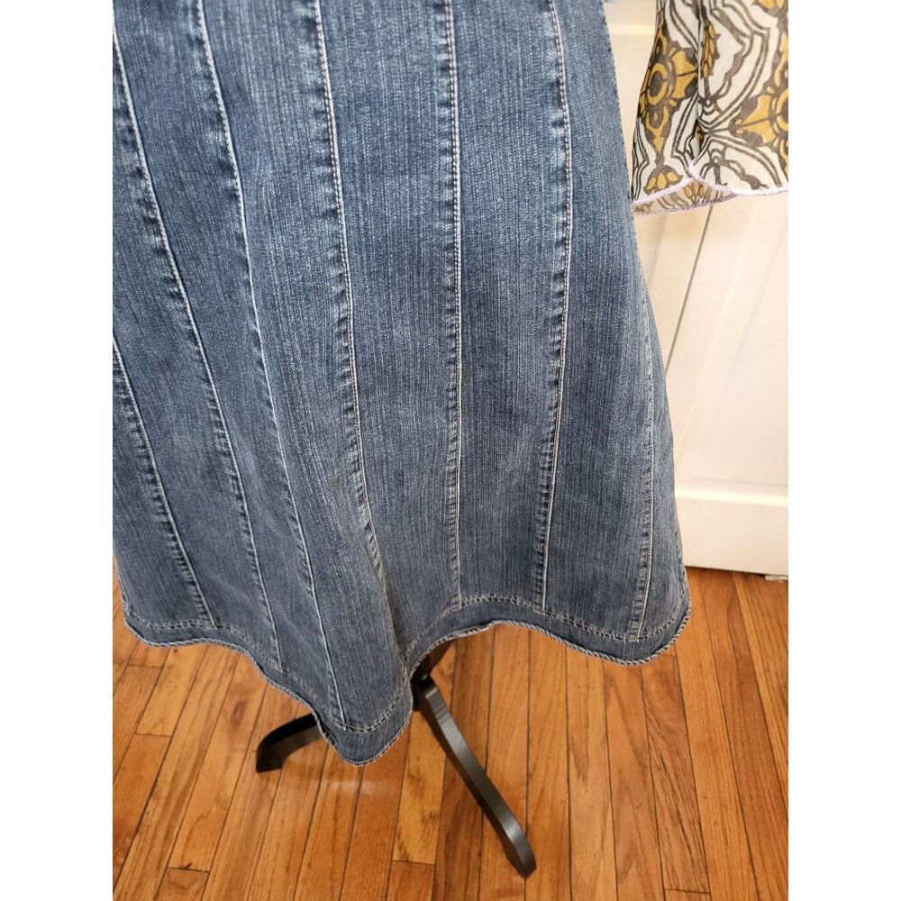 Sonoma Y2K A Line Full Mini Skirt Medium Wash 10 Boho 00s 2010 Retro Western - Picture 3 of 7